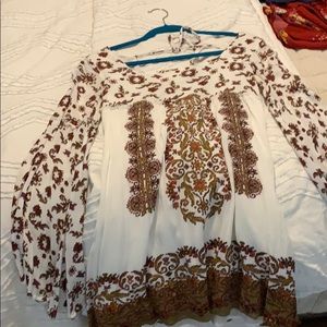 FREE PEOPLE -  white mini dress